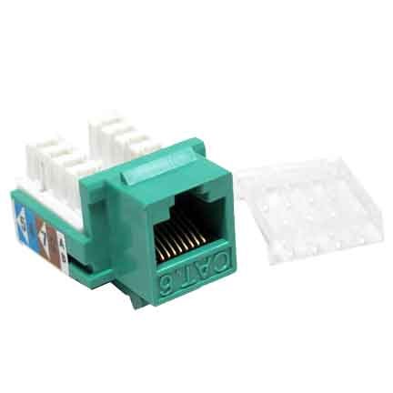 Conector Keystone Jack RJ45 Cat6 Verde 90° SF Cable miniatura 2
