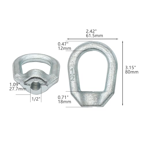 Aiwaiufu A-FKLM-4P 1/2"-13 Heavy Duty Thread Lifting Bail Type Eye Nut thumb #1