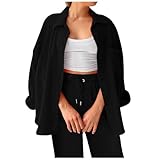 Zweiteiler Damen Elegant Einfarbig Musselin Bluse Langarm Hemd Und Hosen Sommer Outfits Bequeme Lounge Set Strand Y2K Clothes Mode Lässige 2 Teiler Freizeitanzug Oversize Hosenanzug Sportanzug