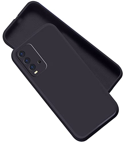 Image of A rtistque Liquid TPU Silicone Matte Shockproof Flexible with Camera Protection Soft Back Cover Case for Redmi 9 Power - Black