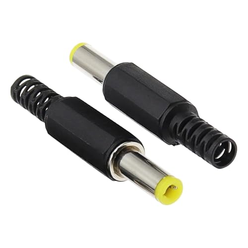 Adaptador de corriente CC conector de clavija macho de 5.5x2.5mm para soldar cables de 10pcs 4