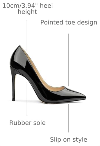 Image of COLETER Women's 4 Inch Pumps Pointed Toe Dress Shoes Slip On Stiletto Pumps | Closed Toe Stiletto High Heel Pumps, Elegant Dress Heels for Business Casual, Formal, Evening Party