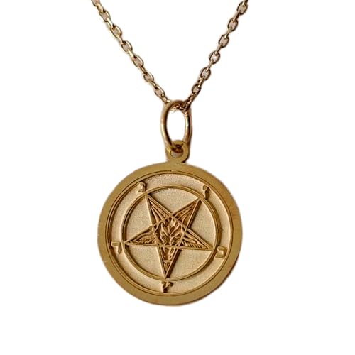 Collier pentagramme anti-ternissement LKBEADS, chaîne câble argent plaqué or
