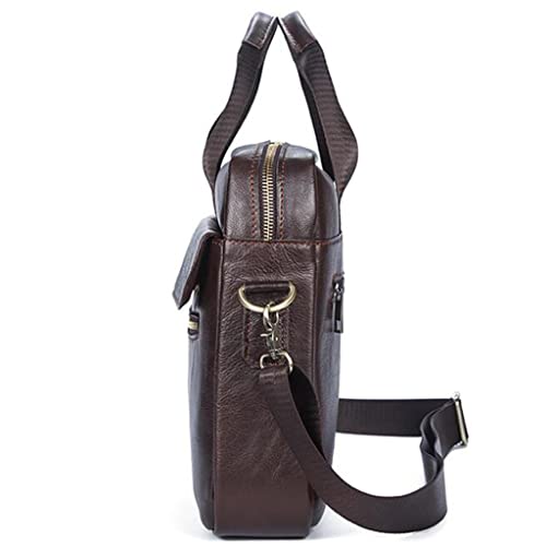 JSEIAJB Men's Bag Business Men Business Briefcase Solid Color Cowhide Handbag4