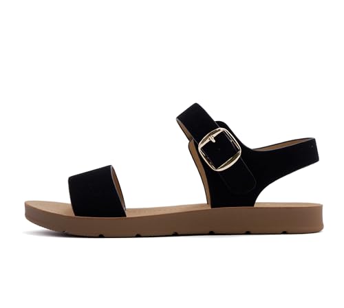 Image of Soda PLENTY ~ Women's Strappy Ankle Wrap Buckle Fashion Flat Sandals