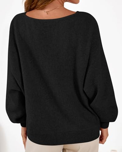 KIRUNDO Fall Sweaters for Women 2026 Oversized Boat Neck Tops - image 2