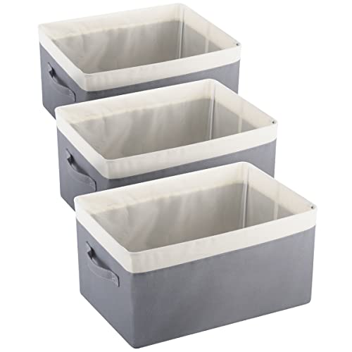 Tela Oxford tela plegable marco de acero tela Cajas de almacenamiento fijas, bajo la cama cajas de almacenamiento gris a prueba de humedad con asas (3) Cover