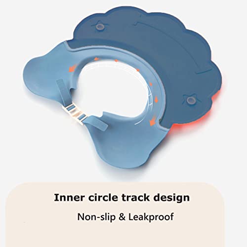 Image of 2 Pieces Baby Shower Cap Shield Toddler Bathing Hat Adjustable Shower Visor Cap Infants Bath Ears Head Protection Safe Shampoo Shower Cap Guard Soft Washing Hair Shield Hat for Kids Boys Girls 6M-6Y