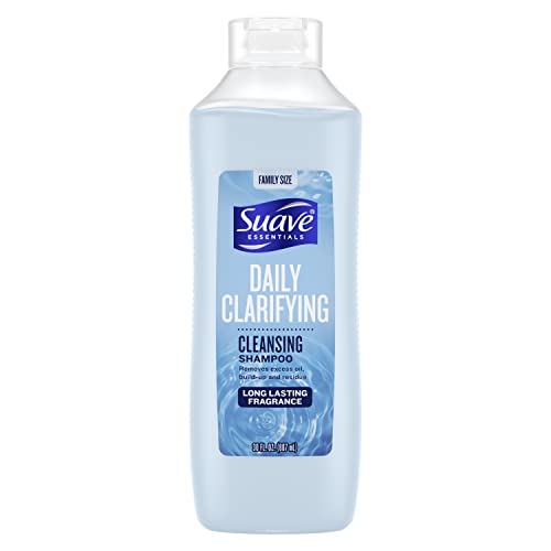 Suave Essentials Anti Residue Shampoo For Normal to Oily Hair Daily Clarifying Hair Shampoo with Deep Cleansers 30 oz