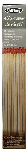11-inch extra long wooden safety matches 1 pack - ideal for lighting fireplace candles grills amp camping firepits - strike on box - heavy duty long matches for fireplace - 50 count