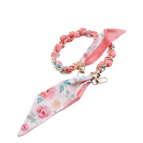 Image of Silk Scarf Purse Chain Strap Handbag Handle Replacement Elegant Bag Decoration for Ladies Bag