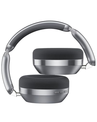 Image of Wentronic Y04 Bluetooth 5.3 Wireless Over-Ear Headphones with Active Noise Cancelling & Hi-Res Sound, 48H Playtime, Soft Comfort Earcups - Travel, Office & Home - iOS, Android & PC -Grey
