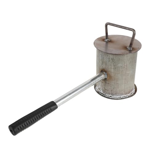 ibasenice Steel Extinguishing Pot Bbq Fire Pot for Outdoor and Home Use Thickened Charcoal Fire Extinguishing Barrel Lid 12cm Diameter 14cm Height