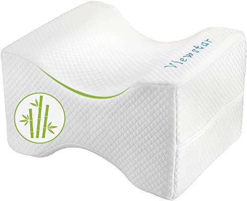 viewstar Almohada Piernas para Dormir-Bambú, Aliviando Ciática Dolor de Espalda,Caderas, Ergonómica con Espuma de Memoria, para los Que Suele Dormir de Lado y Embarazadas, Cojín piernas Dormir