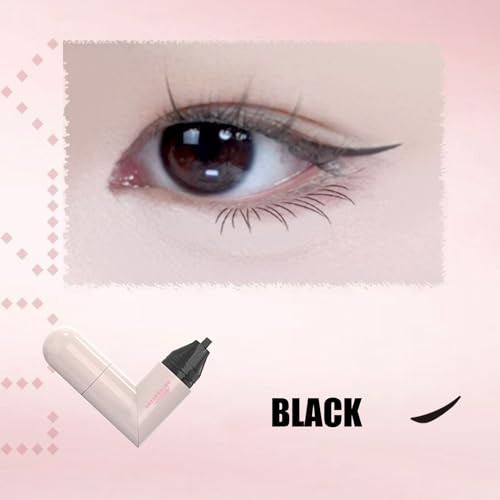 Eyeliner Waterproof, Sello Delineador De Ojos Delineadors De Ojos De Doble Punta Y Secado Rápido Eyeliner Stamp, Negro/Brown Larga Duración Y Fácil Quitar, Antimanchas, Larga Duración - imagen 2