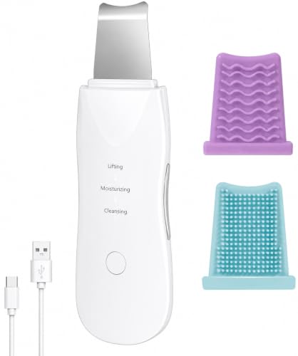 Image of AJIGNA MART Skin Scrubber, Ultrasonic Exfoliator 3 Modes, Blackhead Remover, Pore Cleaner, Face Wash Spatula with 3 Modes, Face Skin Spatula USB Charging, Suitable for All Skin Types
