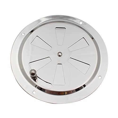Shiwaki Grille d'aération Ronde de 5 Pouces Couvercle de Ventilation à persiennes en Acier Inoxydable Peut être Ouvert et fermé pour Les Accessoires de...