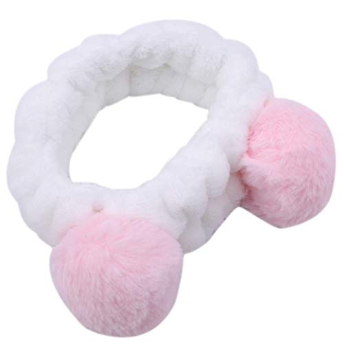 Preisvergleich Produktbild Haarreif mit rosa Kugeln, Panda, weich, Weiß