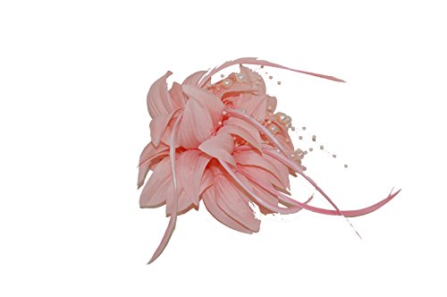 Preisvergleich Produktbild GIZZY® Damen Fascinator mit seidigen Blütenblättern, Perlglanze-Perlen und Federn, Einheitsgröße