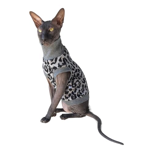 Kotomoda Cat's Cozy Comfort for Hairless Beauties: Winter Turtleneck Panther grey for Sphynx and Naked Cats (Medium) - Image 4
