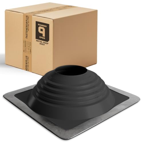 Fasteners Plus #9 Square EPDM Metal Roof Pipe Flashing Boot
