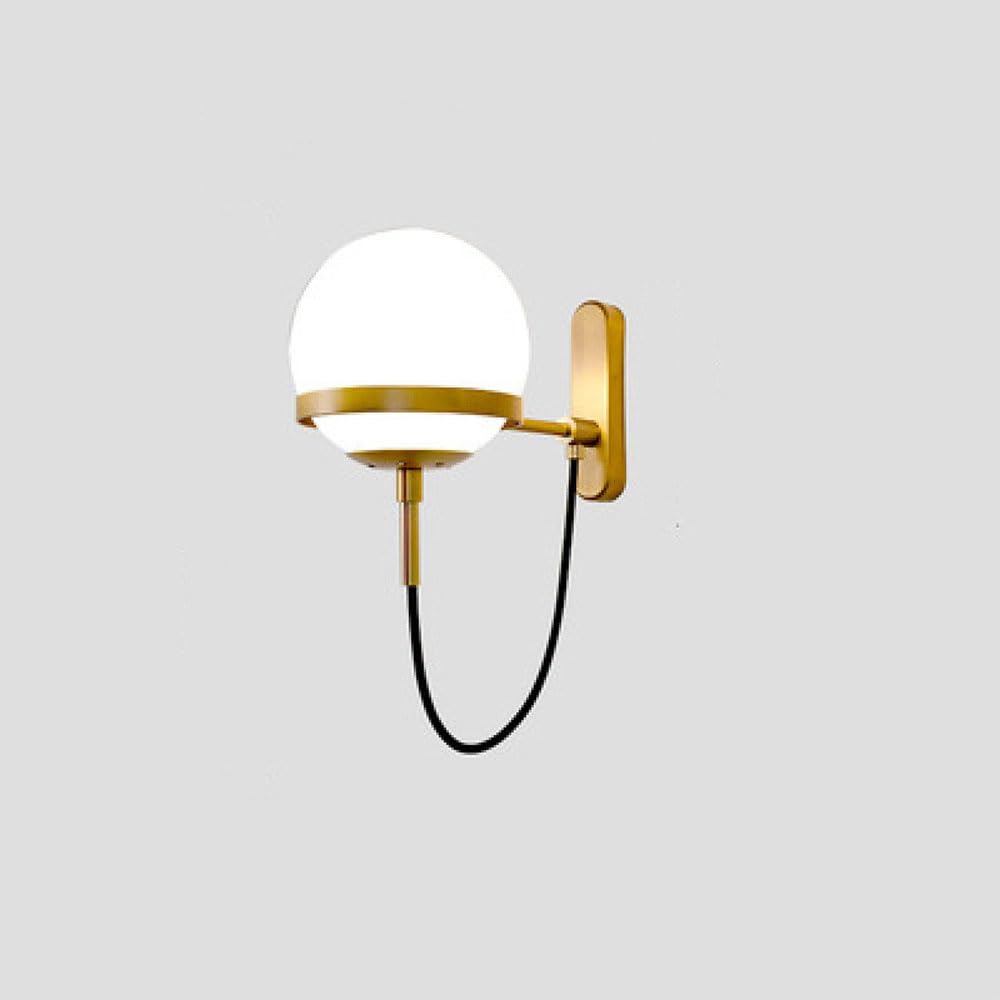 Genérico Lámpara de Pared de Vidrio Moderna con Globo de Vidrio Arte de Hierro Cepillado Apliques de Pared Bolas Acabado Rústico para Dormitorio Baño Vestidor Iluminación Luz de Pared