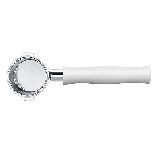 Image of Normcore 51mm Naked Bottomless Portafilter 2 Ears Fits Delonghi ECP3420 /EC155 /BCO430 /EC260 with Non-Stick Coating White Anodized Aluminum Handle - Portafilter Basket Included