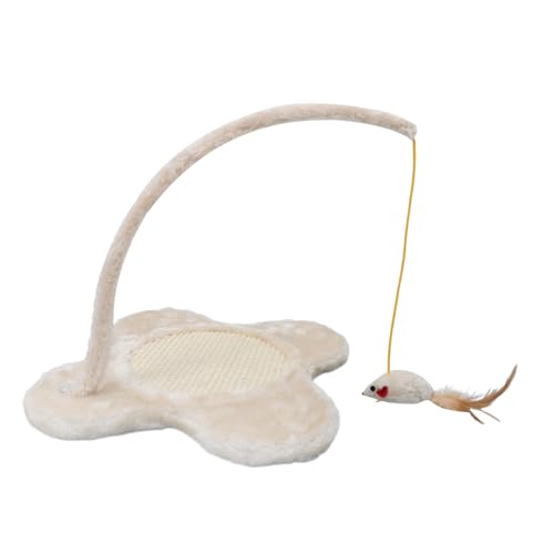 FONDOTIN 猫の爪とぎのおもちゃ 相互の作用 ぶら下げ 屋内 遊ぶ ひっかき もつ 持っています 猫の掻きベッド 猫のスクラッチボード 猫の爪とぎマット ぬいぐるみ Beige