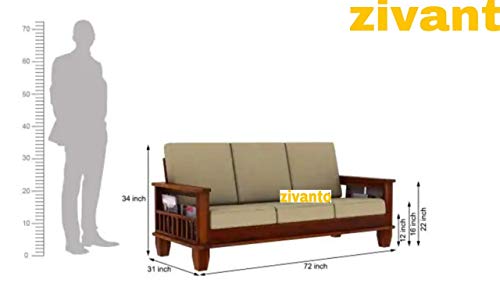 Image of Sheesham Sofa Set for Living Room Wood Furniture | Office | Wooden Sofa Set 3+1+1 | Walnut Brown