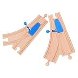 Material de madera seguro: hechas de madera, estas piezas de pista son seguras y confiables, lo que garantiza la salud de los y brinda tranquilidad a los padres, juguete de pista, vía férrea de madera