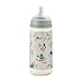 Suavinex Biberon 360 ml, con Tettarella Simmetrica in Silicone SX Pro, con Valvola Anticolica, con Tettarella Flusso Medio, L, per Bambini +6 Mesi, Walk in the Park Verde immagine