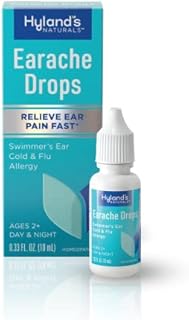 Hyland's Earache Drops, Natural Relief of Cold & Flu Earaches, White, 0.33 Fl Oz