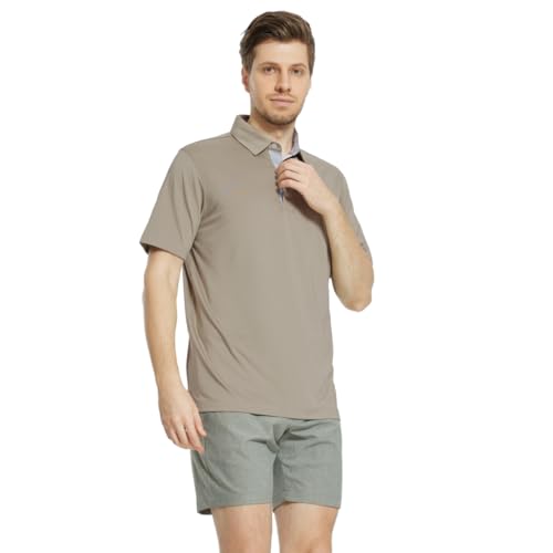 Image of Mens Polo Shirts Short and Long Sleeve Casual Solid Stylish Dry Fit Performance Designed Collared Golf Polo Shirts for Men