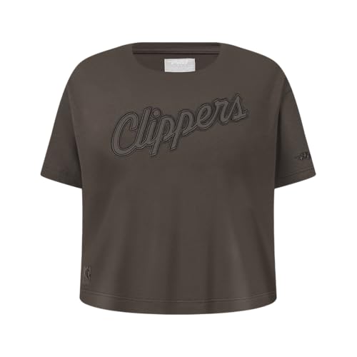 Pro Standard Big Girls NBA Los Angeles Clippers Neutral Short Sleeve Boxy Tee Dark Taupe M