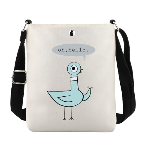 TIIMG Oh Hello Pigeon Gift Teacher Appreciation Gift Book Reader Elephant Pigeon Bookworm Piggie Lover Crossbody Bag - Main Image