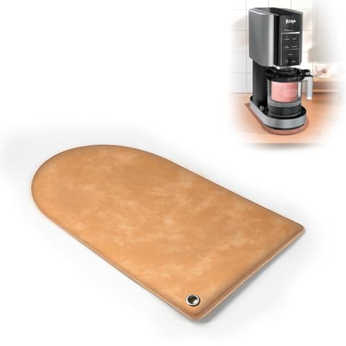 Image of Sliding Mat for Ninja NC301 CREAMi Ice Cream Maker - PU Leather Countertop Protector with Non-Slip Base, Smooth Glide, Easy Machine Movement & Scratch Protection, Stylish Design (Camel Beige, 1PCS)