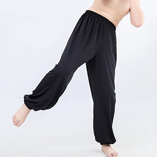 Kids Unisex Kung Fu Wide Pants Stretchy Elastic Waist Taichi Martial Arts Practice Trousers for Boys Girls4
