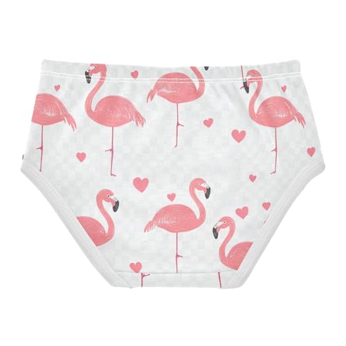 Wusikd Pink Flamingos Girls' Underwear Cotton Hearts Girls Briefs Soft Toddler Underwear 2T2