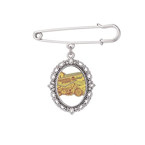 Broche jaune motif moto style graffiti pour ajuster les robes amples