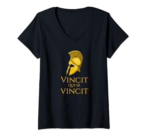 Damen Ancient Greek & Roman Stoic Philosophy Latin Quote Stoicism T-Shirt mit V-Ausschnitt