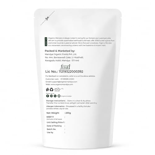 Image of Sabja Seeds (Basil Seed) 200g - NPOP Certified | Tukmaria Tulsi Seeds, Plant Protein, High Fiber by Organic Mandya