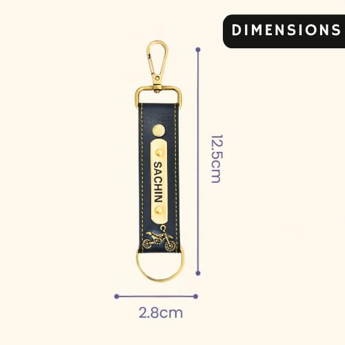 Image of THE EPIC BOX Personalized Leather Keychain with Hook, Customised Leather Keychain for Men & Women | Added with Name & Charm
