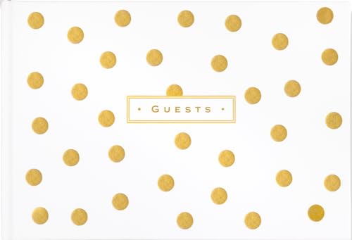Gold Dots Leather Guest Book