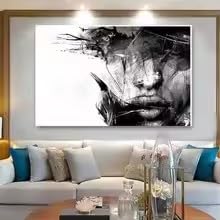 Art mural abstrait noir et blanc pour sublimer la décoration de votre chambre