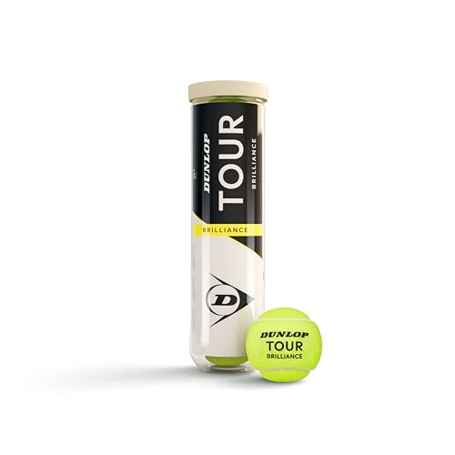 DUNLOP Pelota de Tenis Tour Brilliance: para Todas Las Superficies (4 Pelotas)