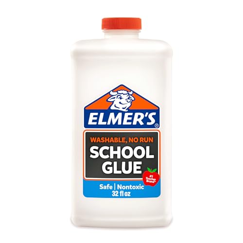 Elmer's Liquid School Glue, White, Washable, 32 Ounces - Great for Making Slime, Arts & Crafts, Back...