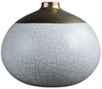 Vase en céramique à liseré doré chic petit modèle pour fleurs