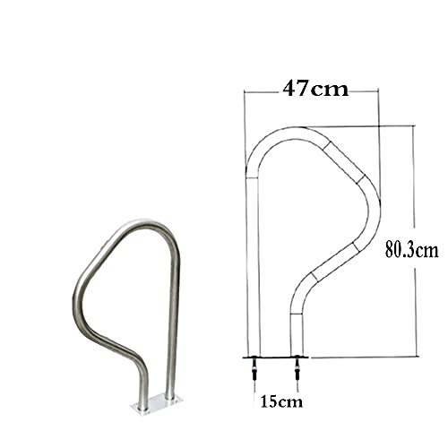 Baranda para piscina en acero inoxidable 304, 47 cm miniatura 2