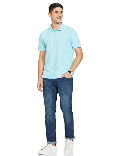 Image of Deniklo Men's Cotton Rich Half Sleeve Regular Fit Solid Polo T-Shirt (Available in Plus Size)