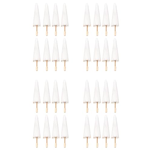 Janasiba 32 parasoles de papel para bodas, regalos de fiesta, 30 cm, sombrillas de bambú para decoraciones de mesa de despedida de soltera, accesorios de fotografía